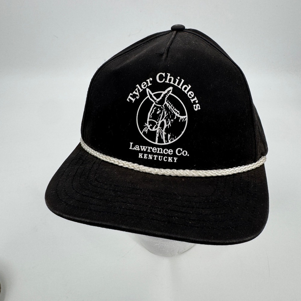 Tyler Childers Black Mule Pull Tour 2024 White Rope Hat Snapback